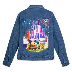 Disney Parks Joey Chou Magic Kingdom Castle Denim Jacket Adult Extra Small EUC